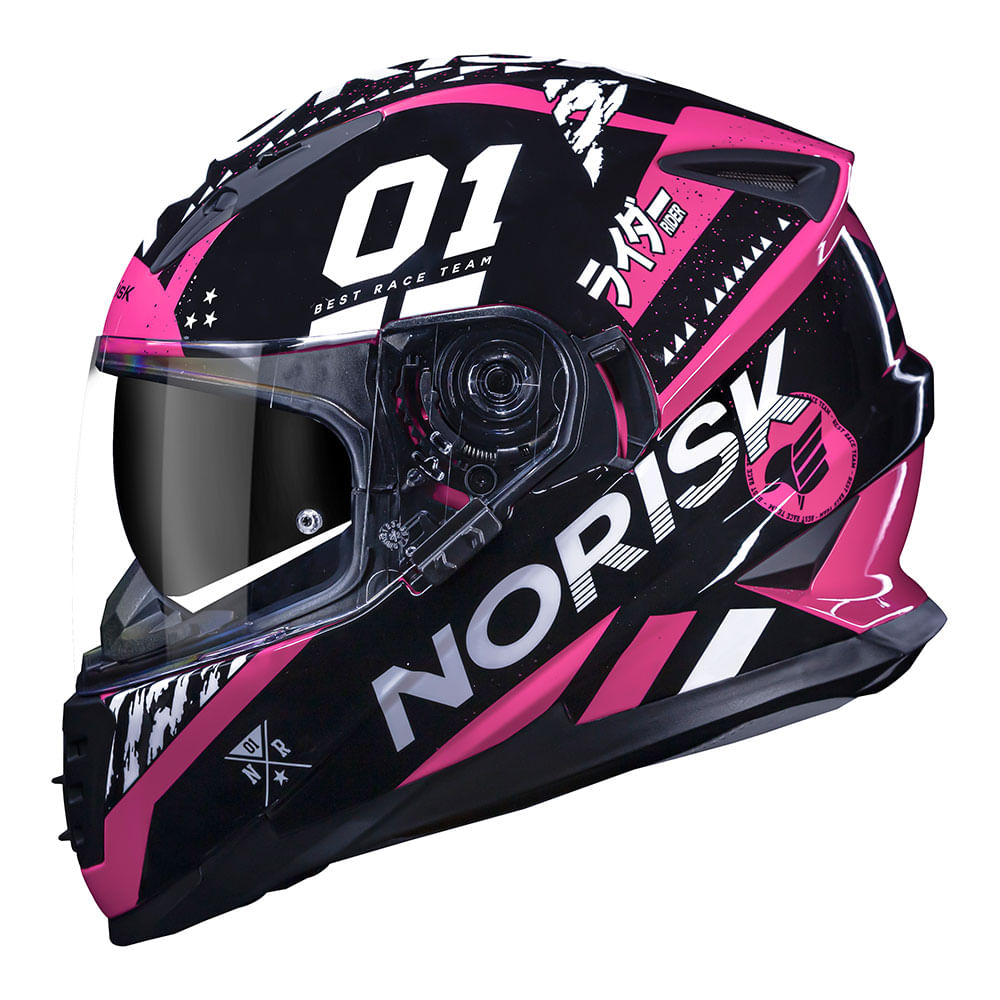 CAPACETE NORISK SOUL TOKYO ROSA - Imagem 2