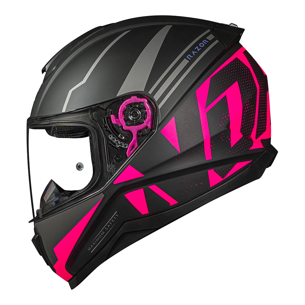 CAPACETE NORISK RAZOR FULL PRETO/ROSA FOSCO - Imagem 10